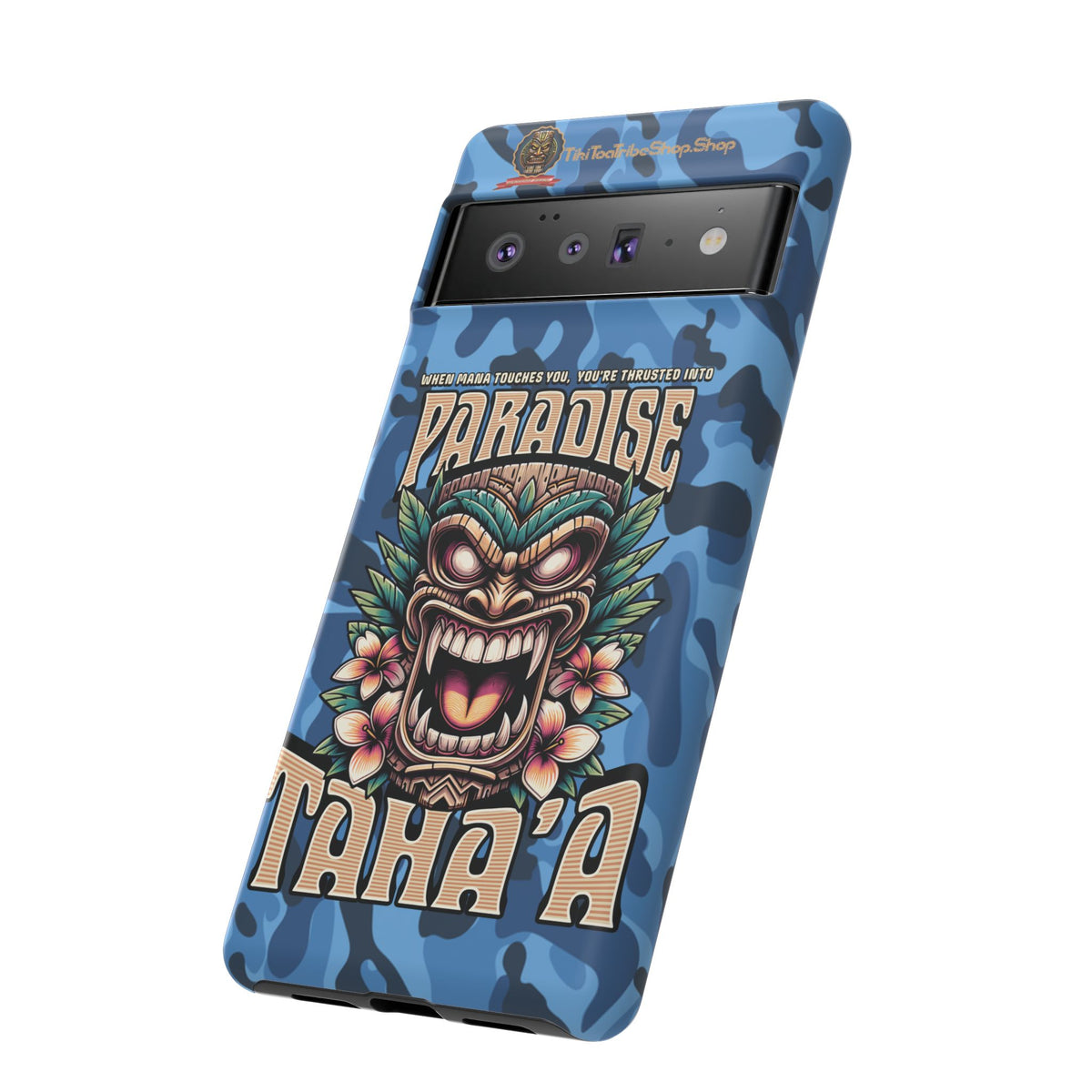 Tahaa – Coque Antichoc Premium « Tiki Féroce » | Design Tribal & Protection Maximale