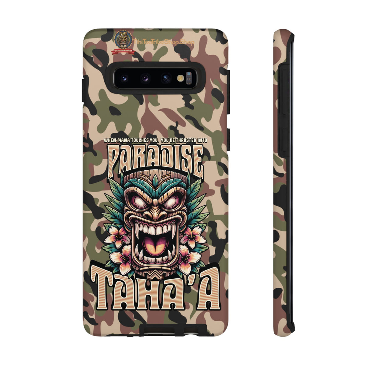 Tahaa – Coque Antichoc Premium « Tiki Féroce » | Design Tribal & Protection Maximale