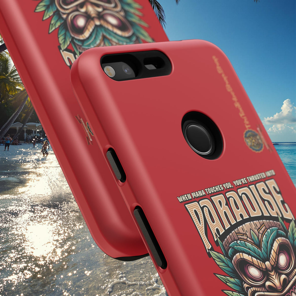Tahaa – Coque Antichoc Premium « Tiki Féroce » | Design Tribal & Protection Maximale