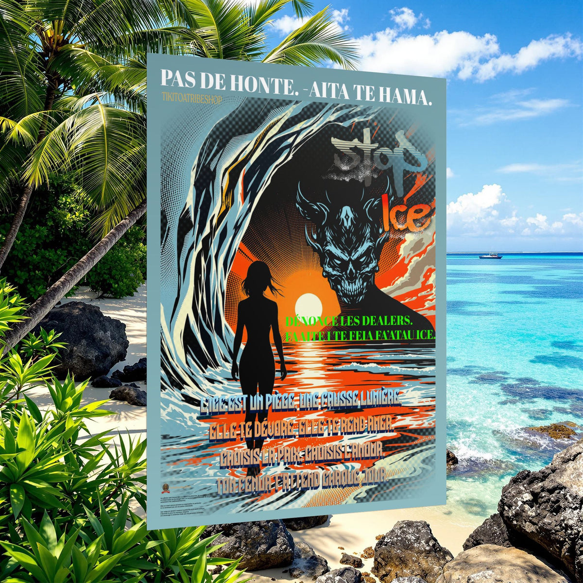 Posters Anti-ICE Polynésie – Affiches de Sensibilisation Contre la Drogue “Paruru i te ora – Brisons les chaînes de l’ICE”