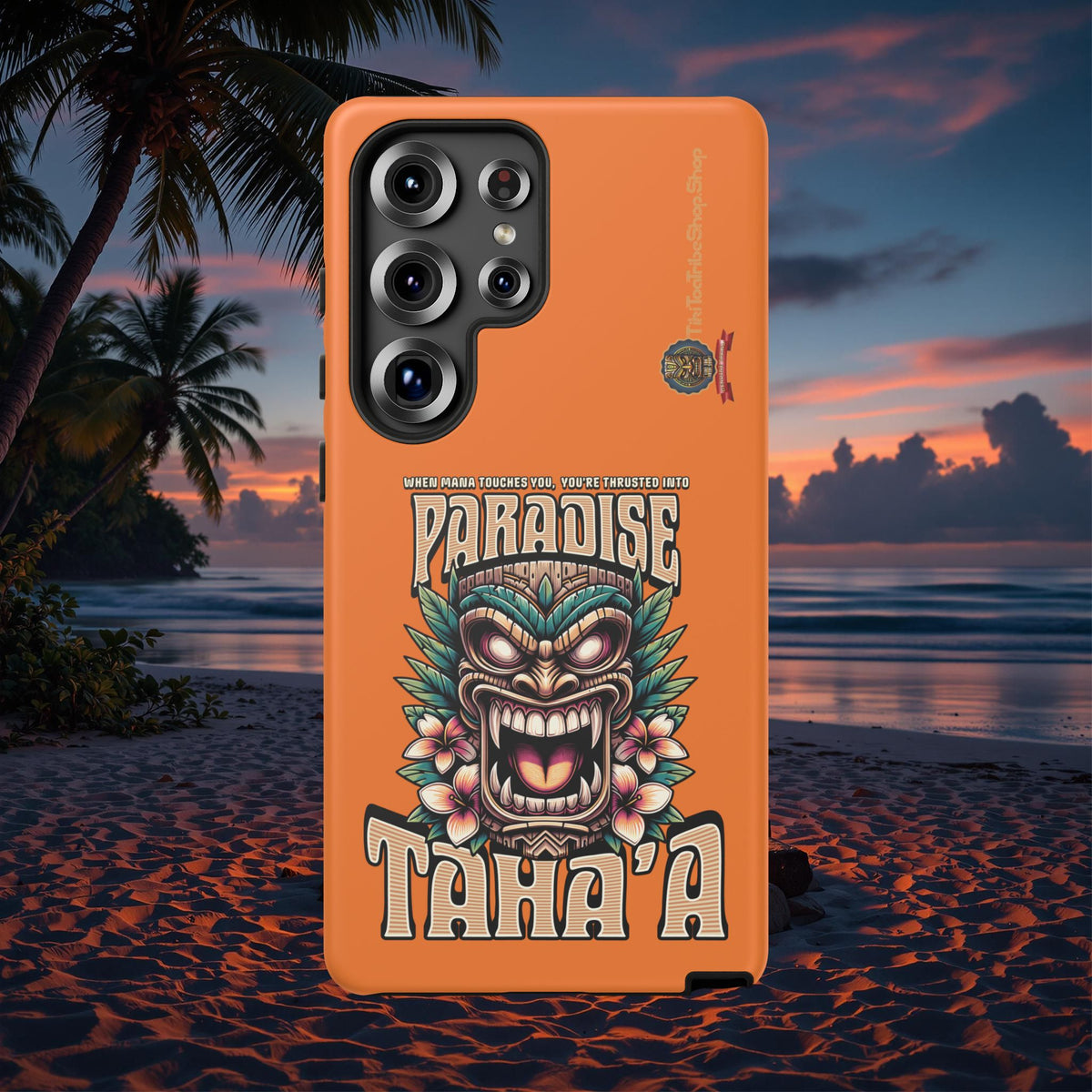 Tahaa – Coque Antichoc Premium « Tiki Féroce » | Design Tribal & Protection Maximale