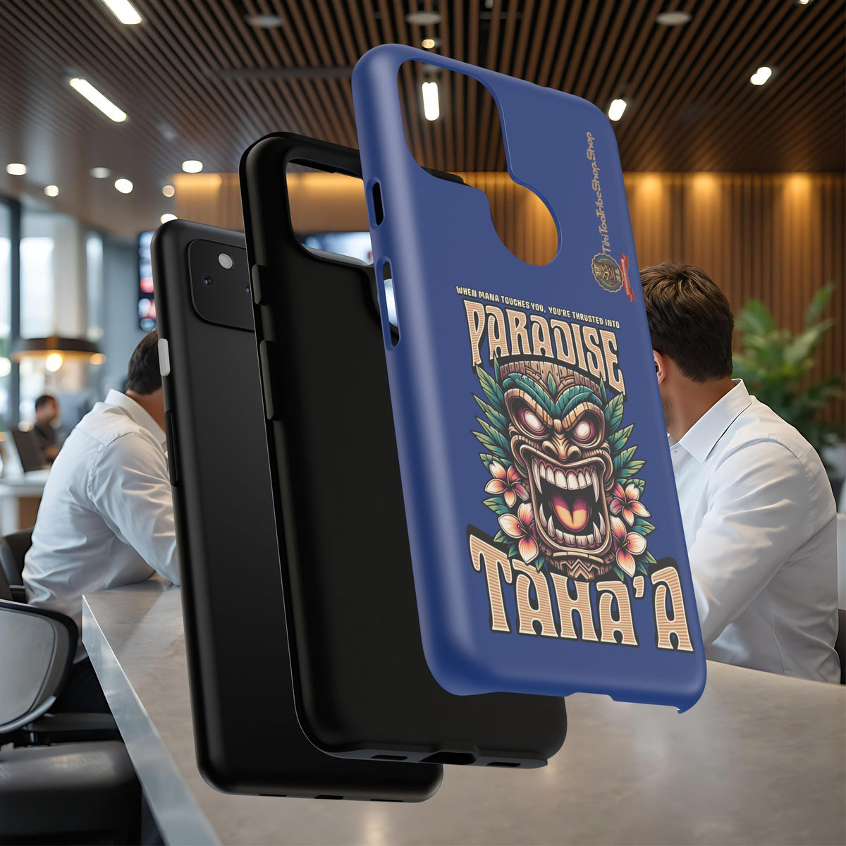 Tahaa – Coque Antichoc Premium « Tiki Féroce » | Design Tribal & Protection Maximale