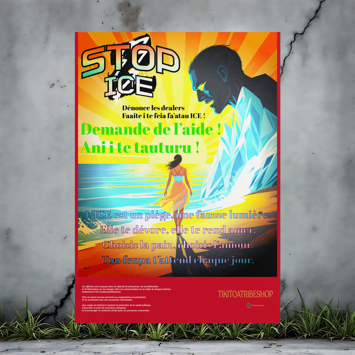Anti-ICE Polynésie – Affiches de Sensibilisation Contre la Drogue “Paruru i te ora – Brisons les chaînes de l’ICE”