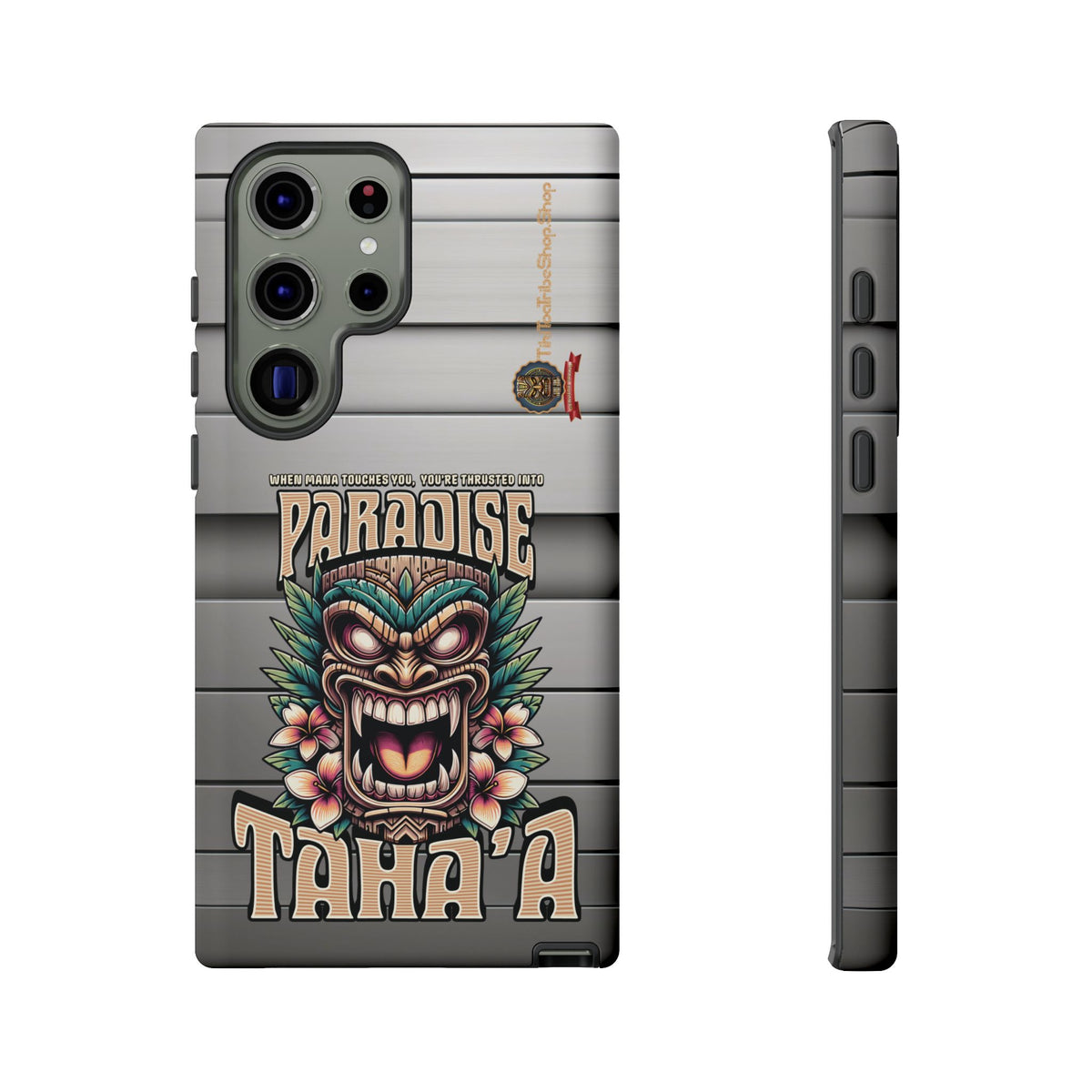 Tahaa – Coque Antichoc Premium « Tiki Féroce » | Design Tribal & Protection Maximale