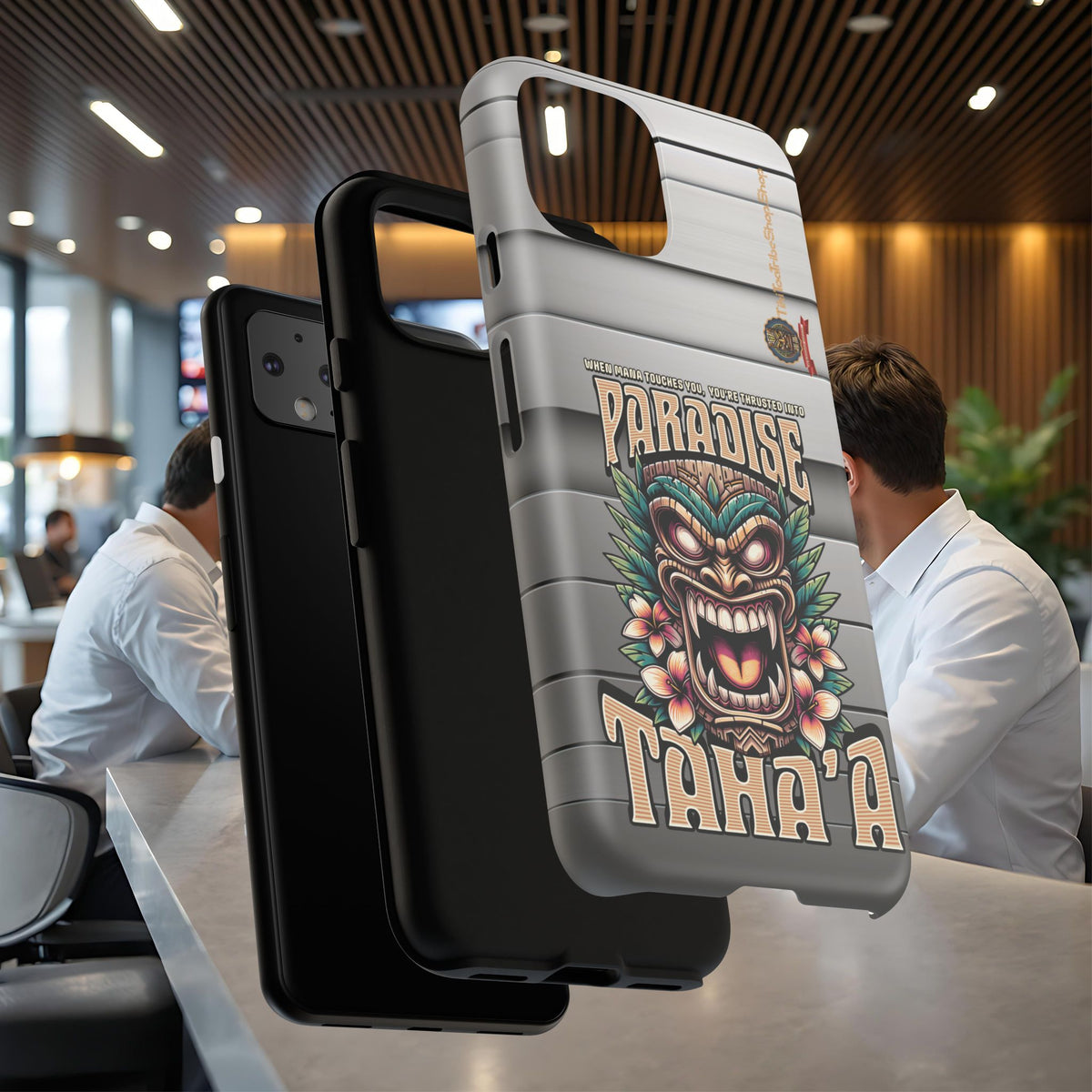 Tahaa – Coque Antichoc Premium « Tiki Féroce » | Design Tribal & Protection Maximale
