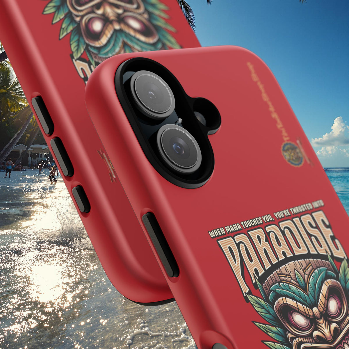 Tahaa – Coque Antichoc Premium « Tiki Féroce » | Design Tribal & Protection Maximale