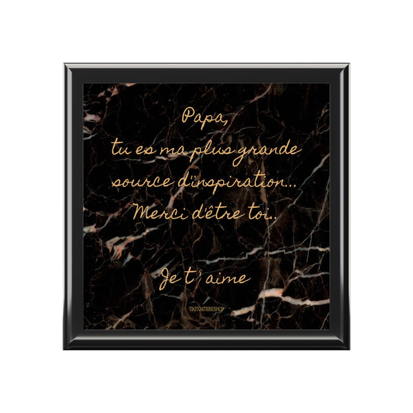 Coffret à Bijoux en bois noble avec carreaux céramique