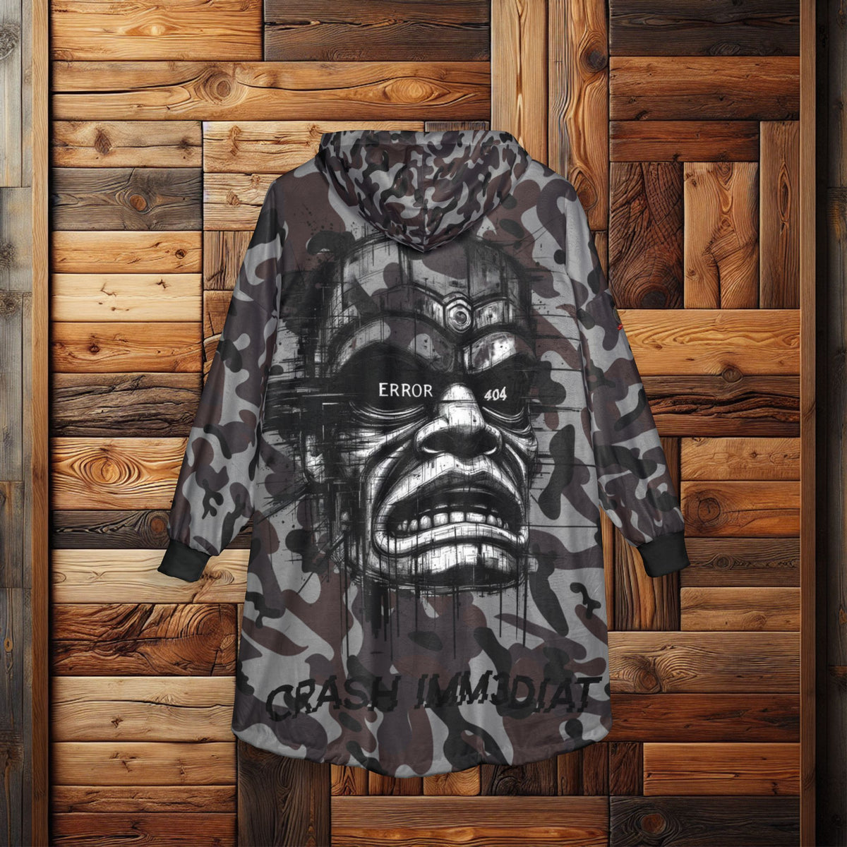 Tiki Glitch &amp; Error Hooded Fleece Blanket