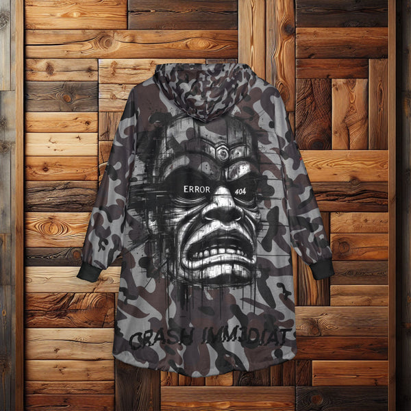 Tiki Glitch &amp; Error Hooded Fleece Blanket