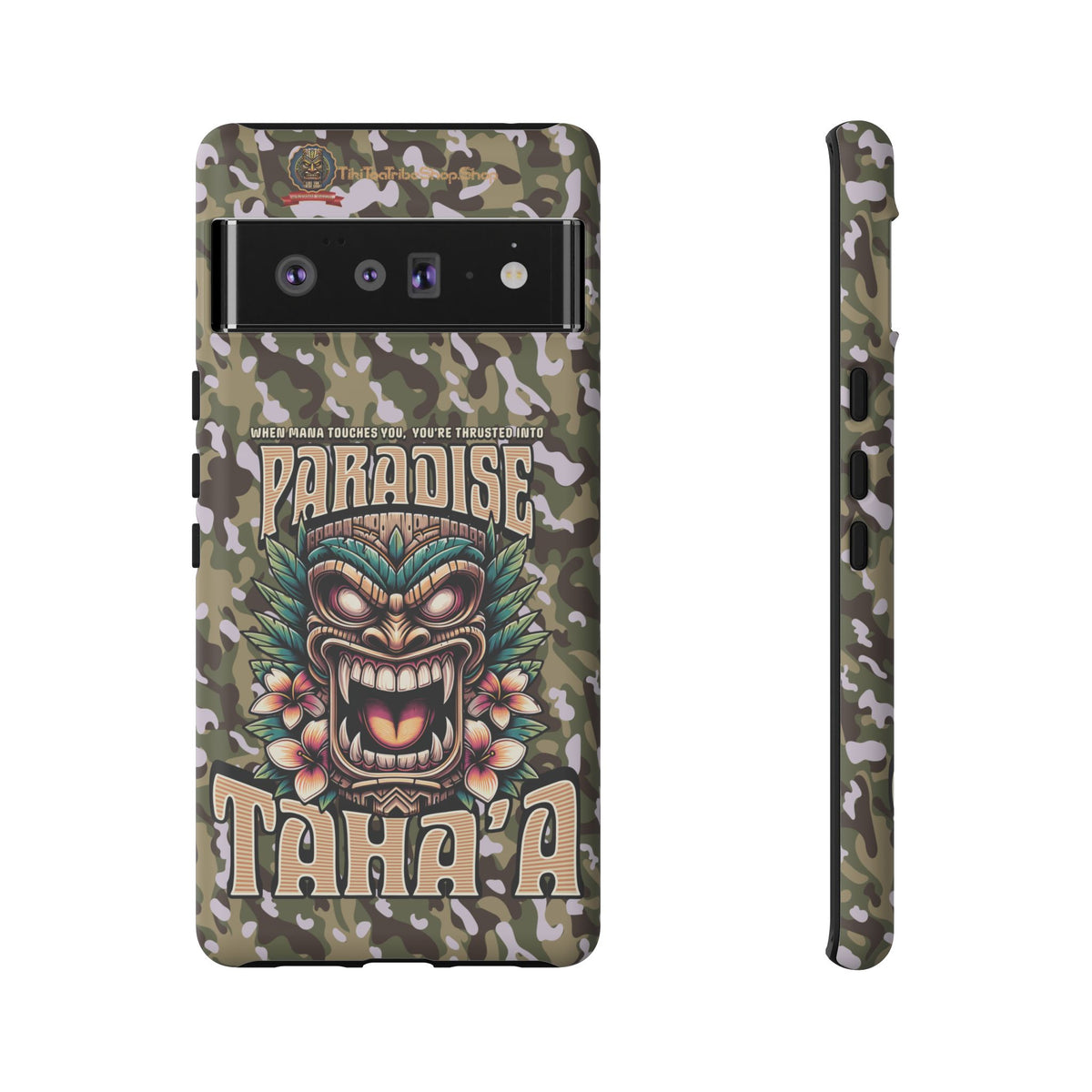 Tahaa – Coque Antichoc Premium « Tiki Féroce » | Design Tribal & Protection Maximale