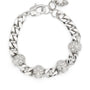 ALEXANDER MCQUEEN: Gunmetal Tone Skull Chain Bracelet - Bold Design &amp; Lobster Clasp Closure - For Men