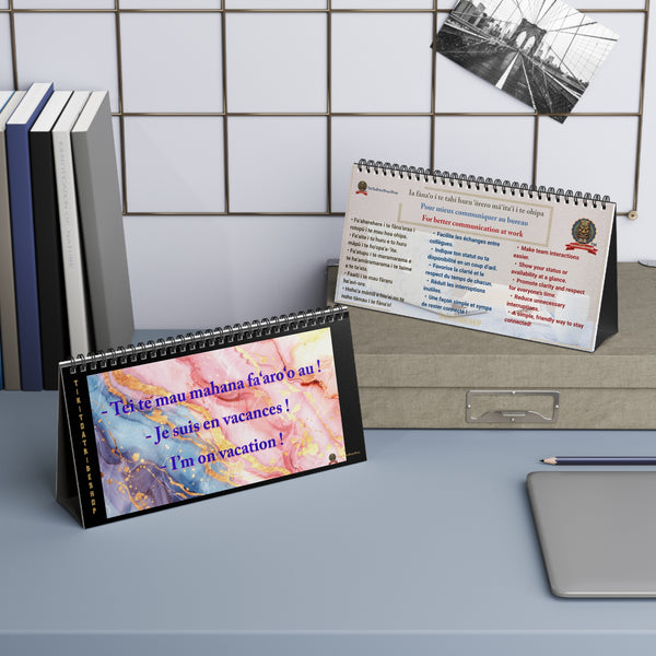 Statuts de Bureau Élégants "Marbre Évasion" - Votre Signal de Tranquillité Multilingue !