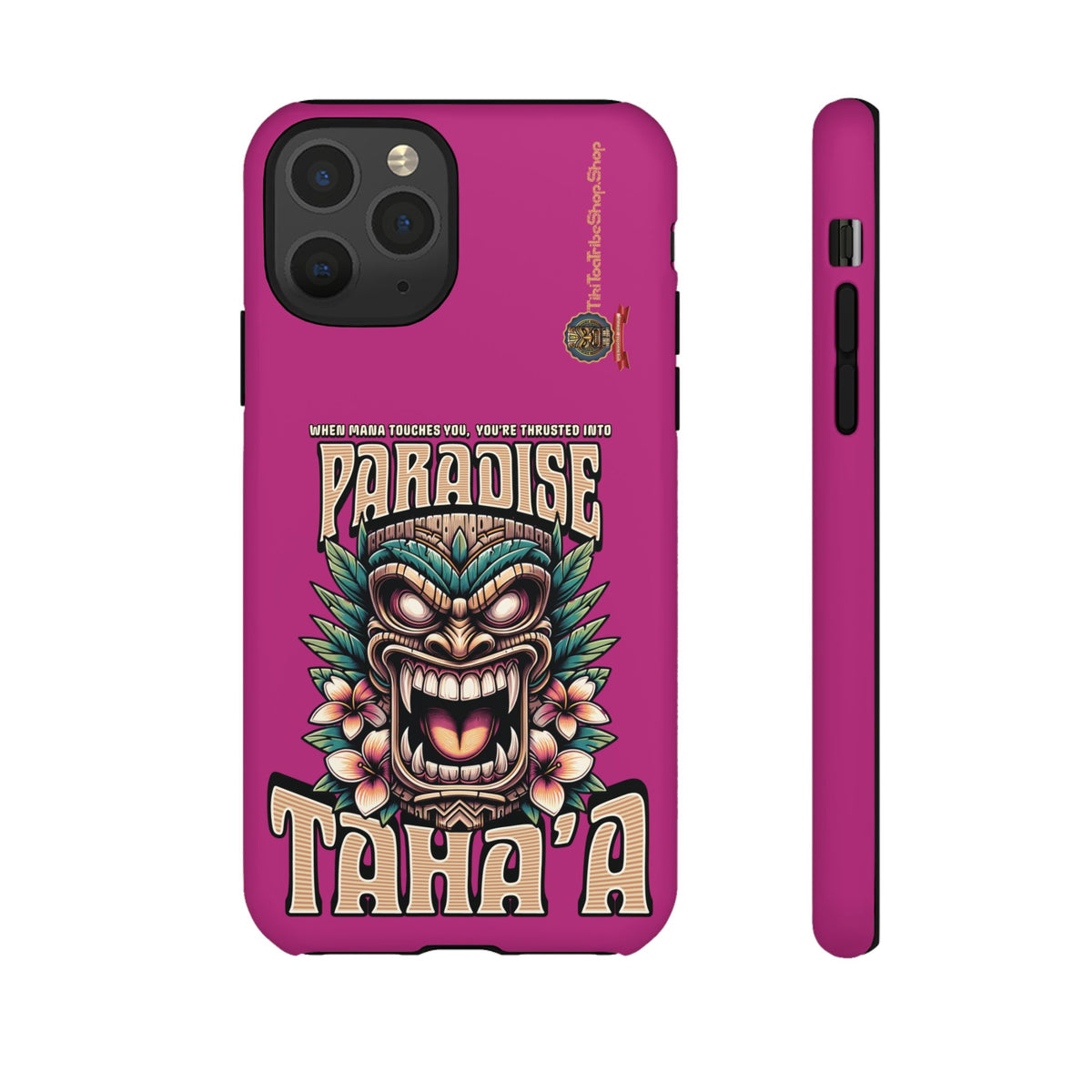 Tahaa – Coque Antichoc Premium « Tiki Féroce » | Design Tribal & Protection Maximale