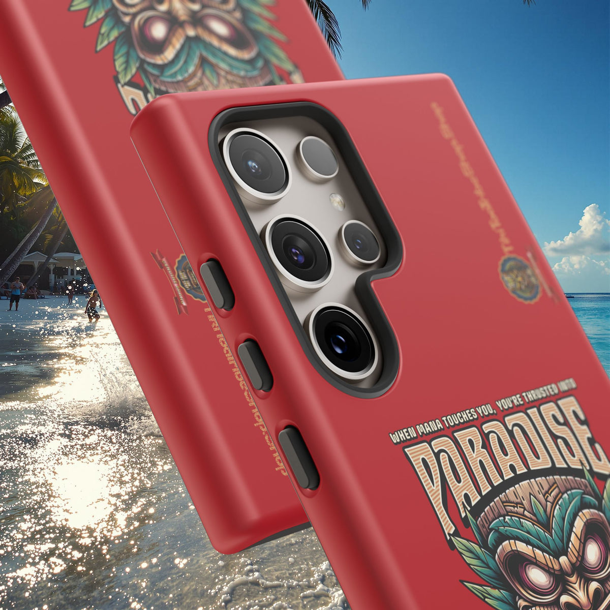 Tahaa – Coque Antichoc Premium « Tiki Féroce » | Design Tribal & Protection Maximale