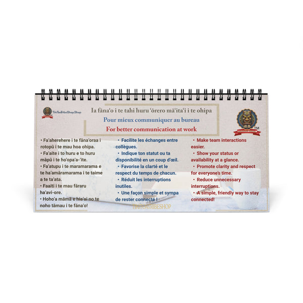 Statuts de Bureau Élégants "Marbre Évasion" - Votre Signal de Tranquillité Multilingue !