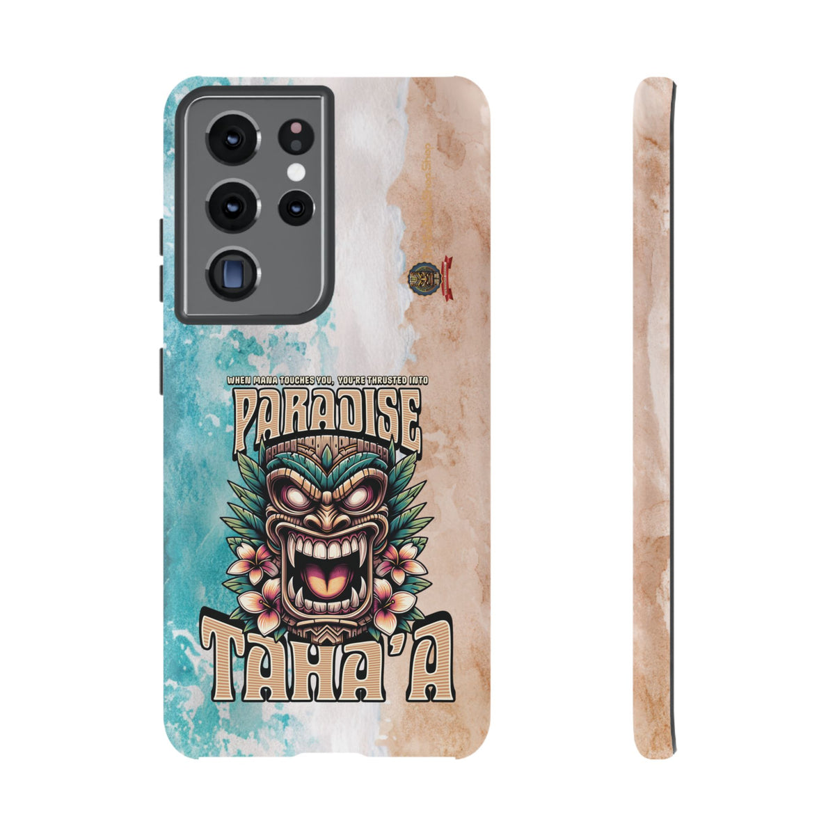 Tahaa – Coque Antichoc Premium « Tiki Féroce » | Design Tribal & Protection Maximale