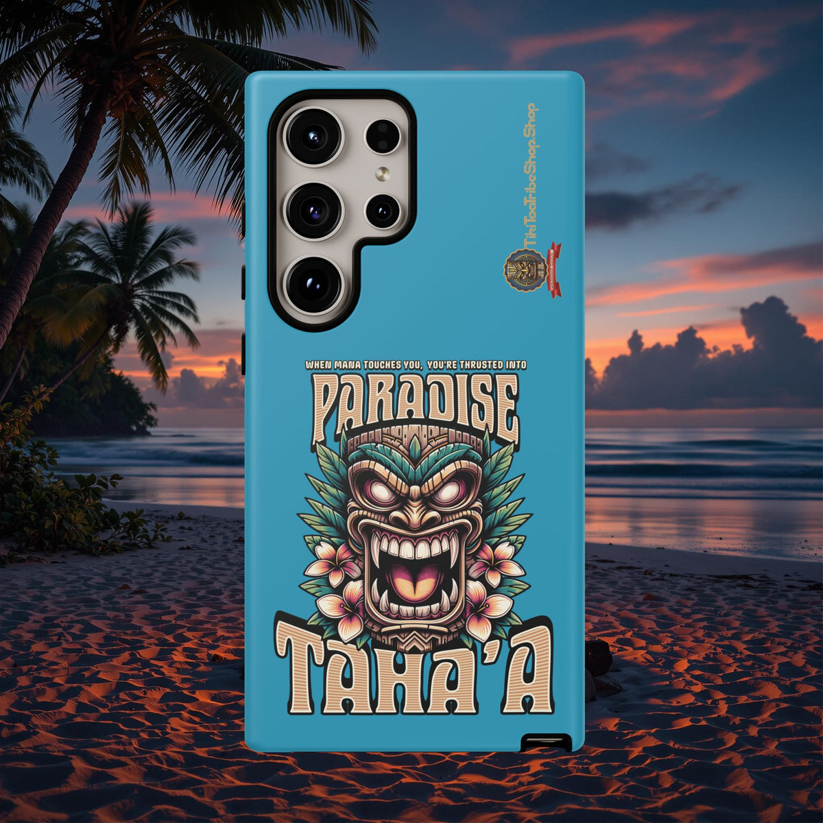 Tahaa – Coque Antichoc Premium « Tiki Féroce » | Design Tribal & Protection Maximale