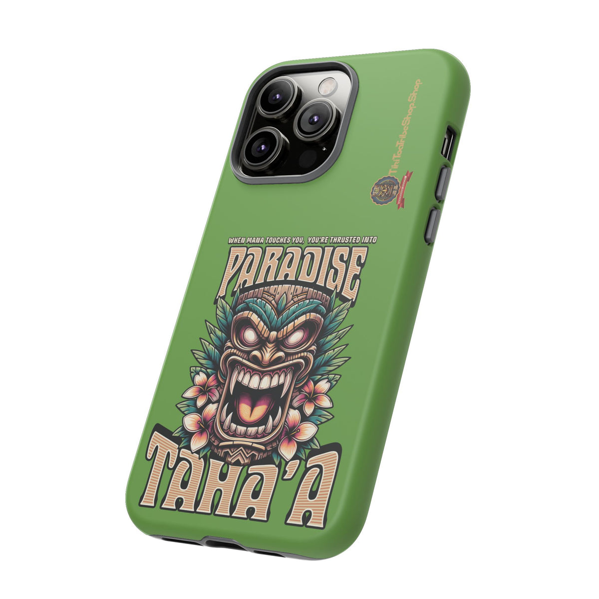 Tahaa – Coque Antichoc Premium « Tiki Féroce » | Design Tribal & Protection Maximale