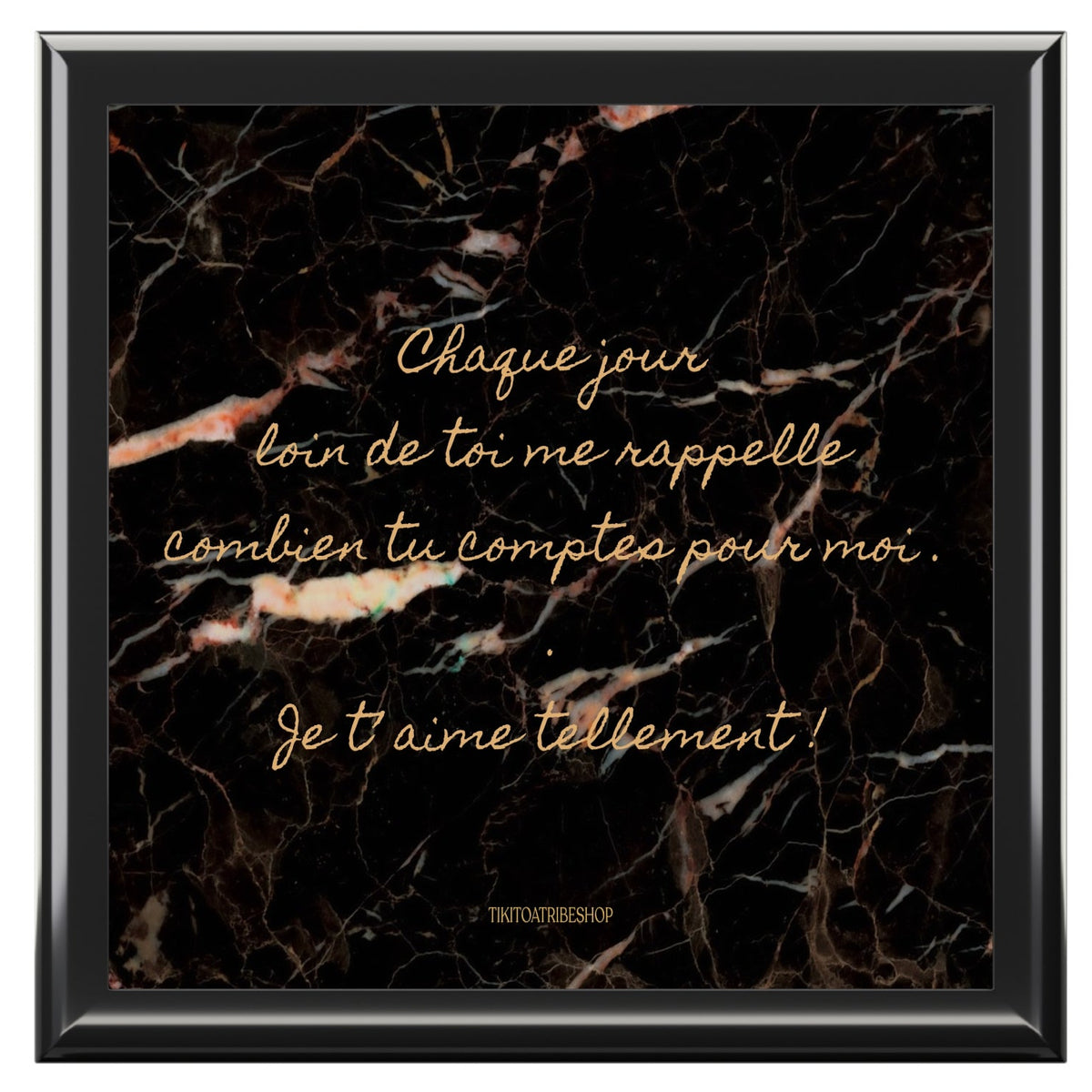 Coffret à Bijoux en bois noble avec carreaux céramique