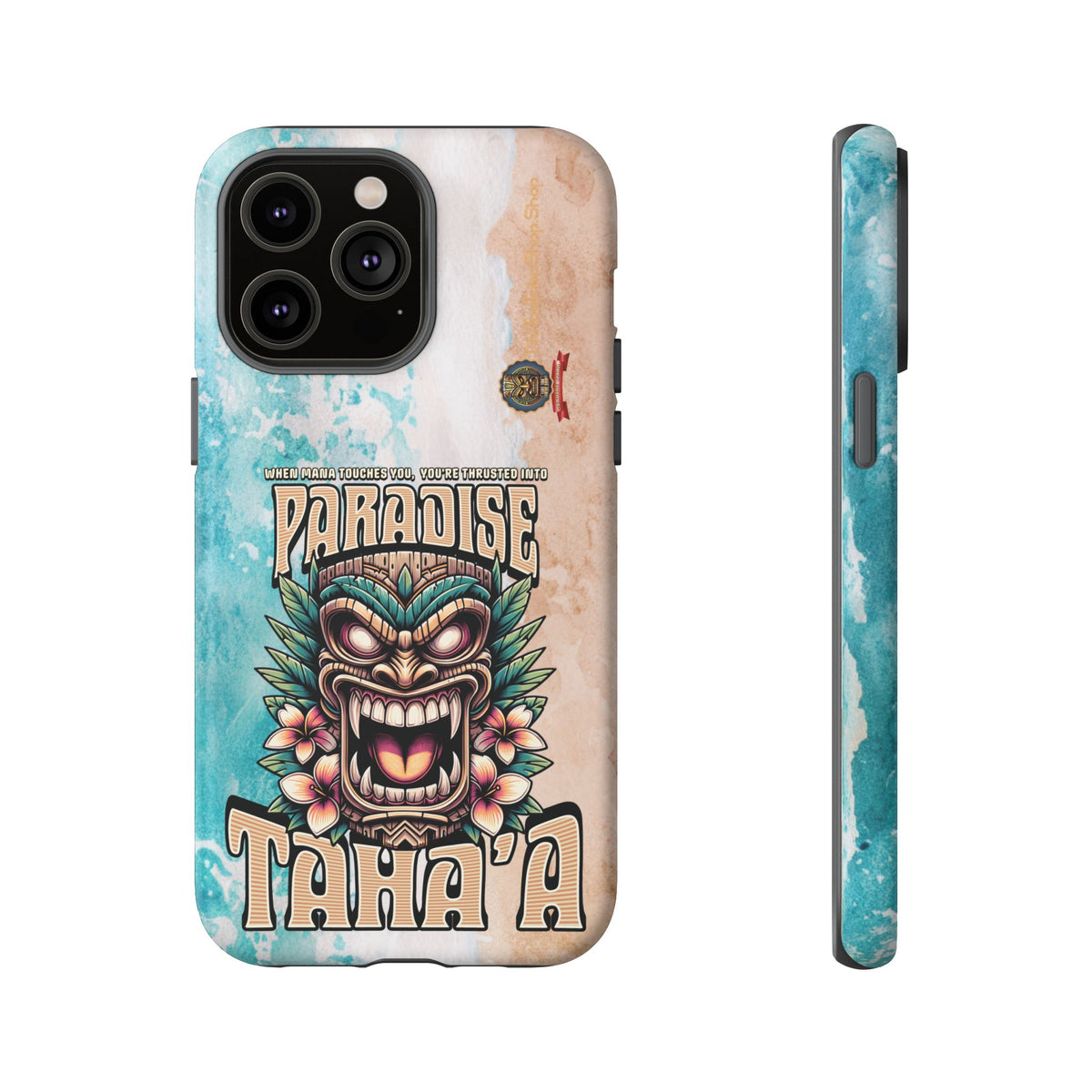 Tahaa – Coque Antichoc Premium « Tiki Féroce » | Design Tribal & Protection Maximale