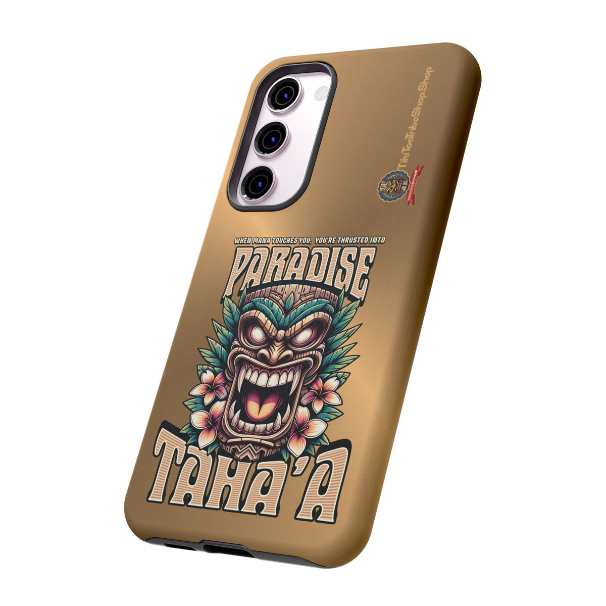 Tahaa – Coque Antichoc Premium « Tiki Féroce » | Design Tribal & Protection Maximale