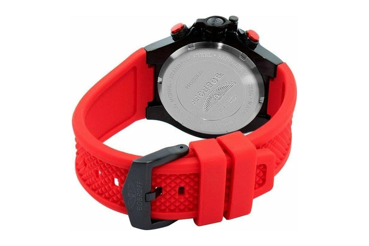 BOBROFF Montre Acier Noir Cadran Racing Élégant