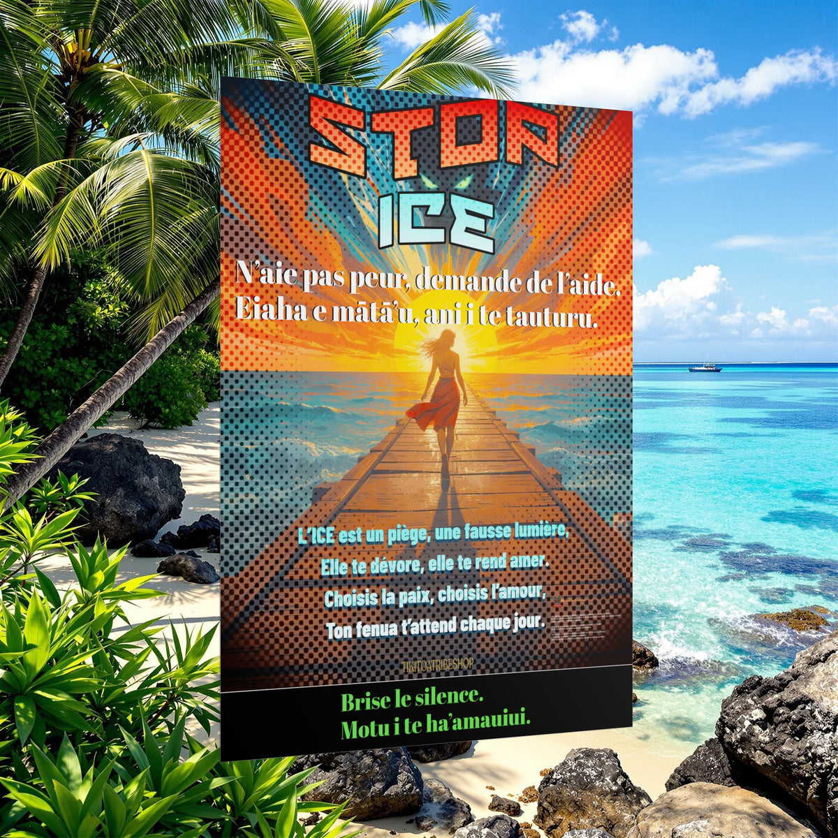 Posters Anti-ICE Polynésie – Affiches de Sensibilisation Contre la Drogue “Paruru i te ora – Brisons les chaînes de l’ICE”