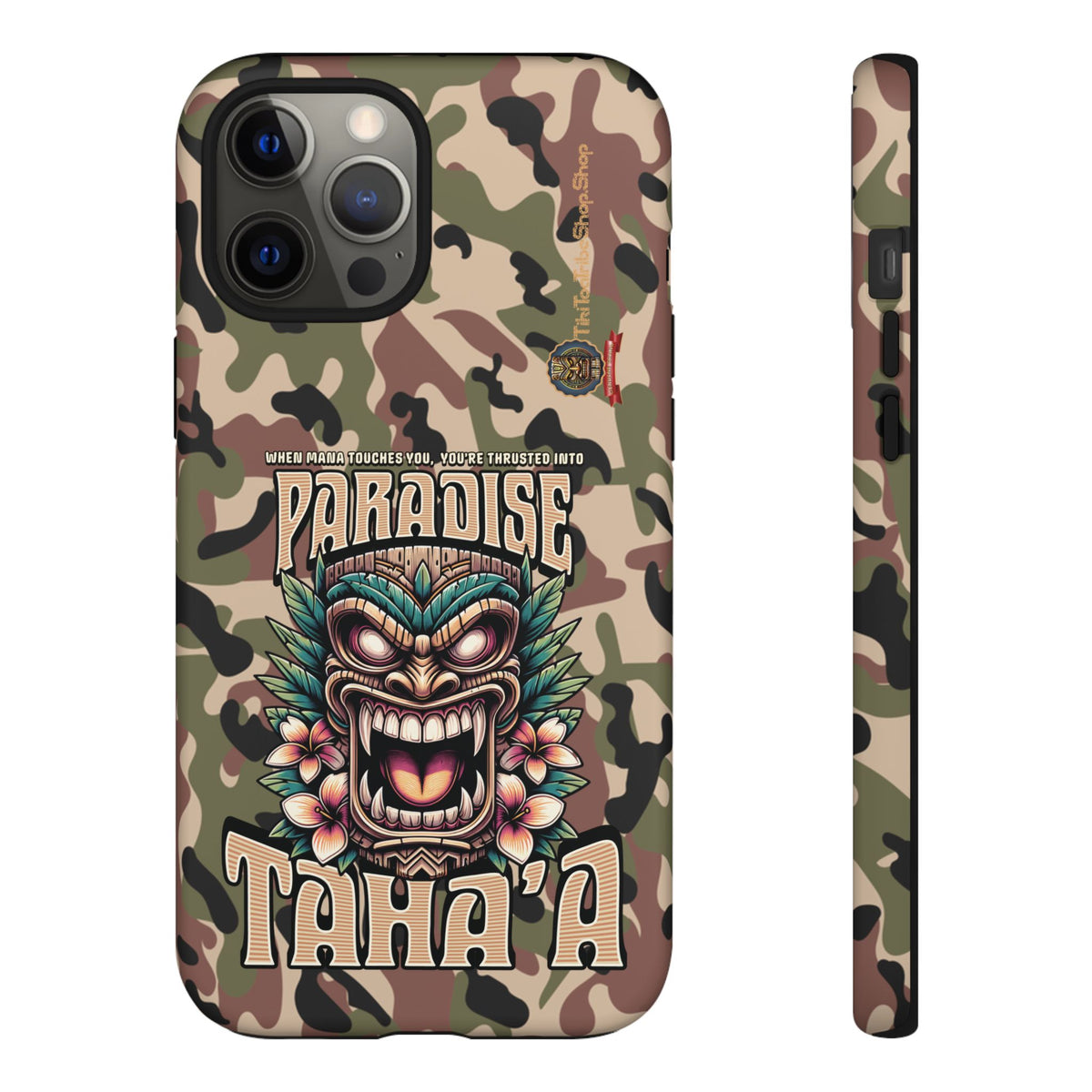 Tahaa – Coque Antichoc Premium « Tiki Féroce » | Design Tribal & Protection Maximale