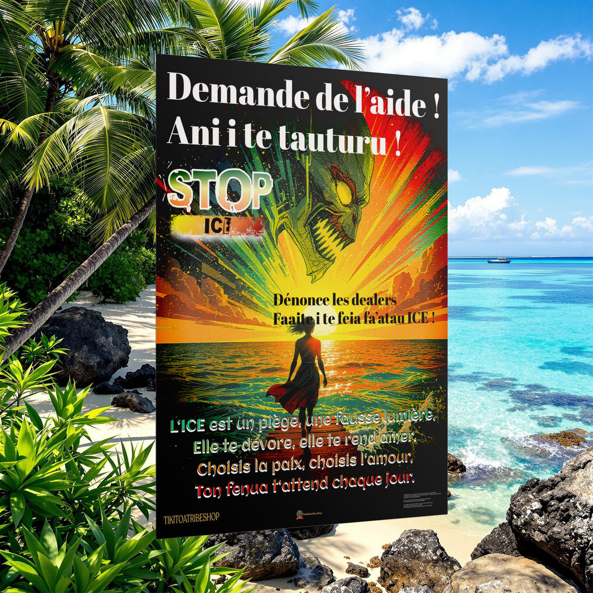 Posters Anti-ICE Polynésie – Affiches de Sensibilisation Contre la Drogue “Paruru i te ora – Brisons les chaînes de l’ICE”