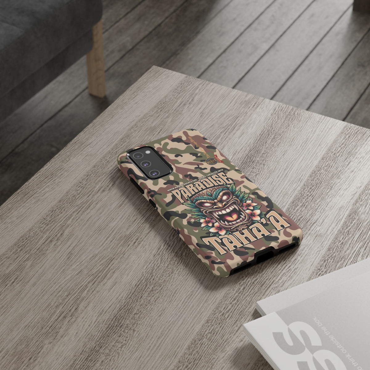 Tahaa – Coque Antichoc Premium « Tiki Féroce » | Design Tribal & Protection Maximale
