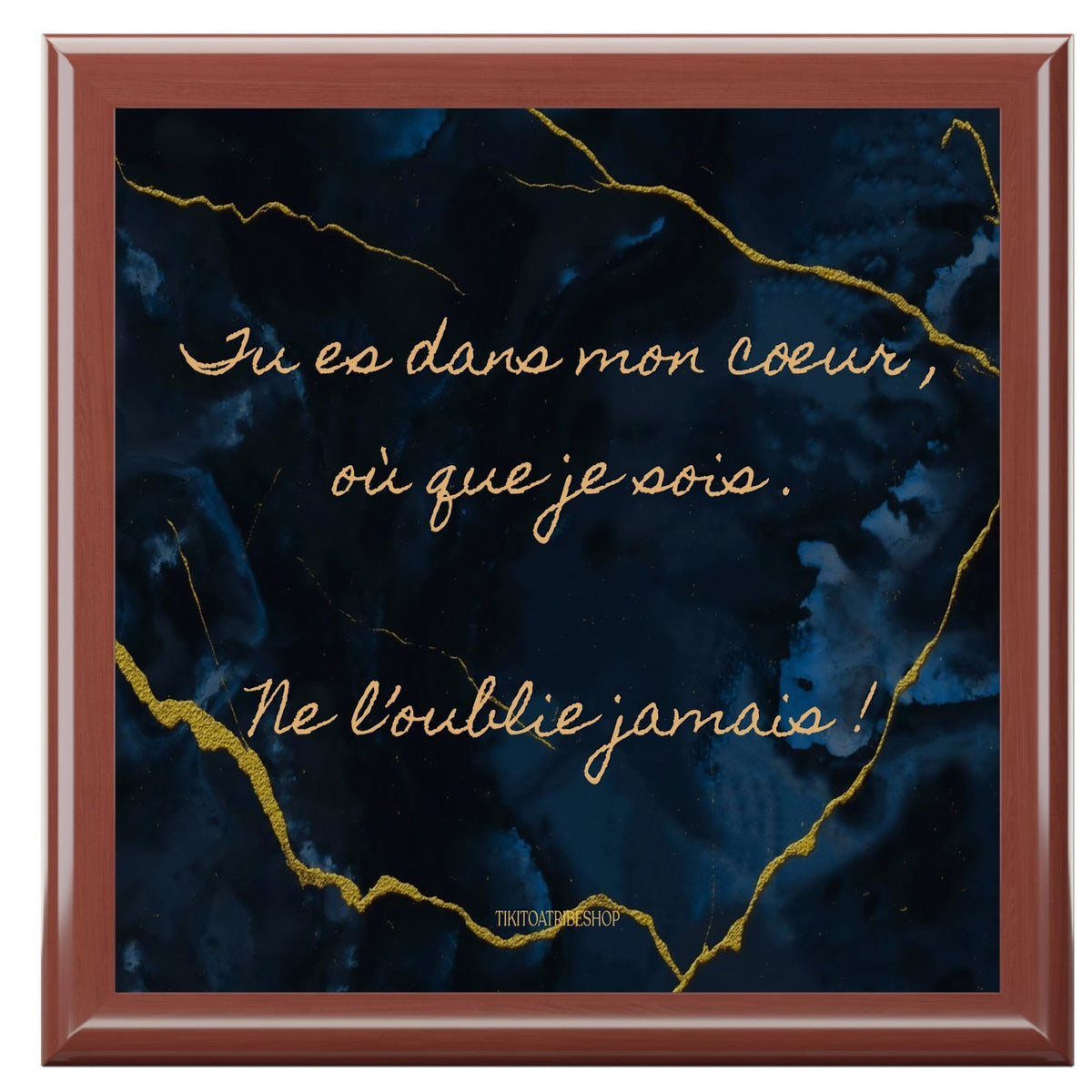 Coffret à Bijoux en bois noble avec carreaux céramique