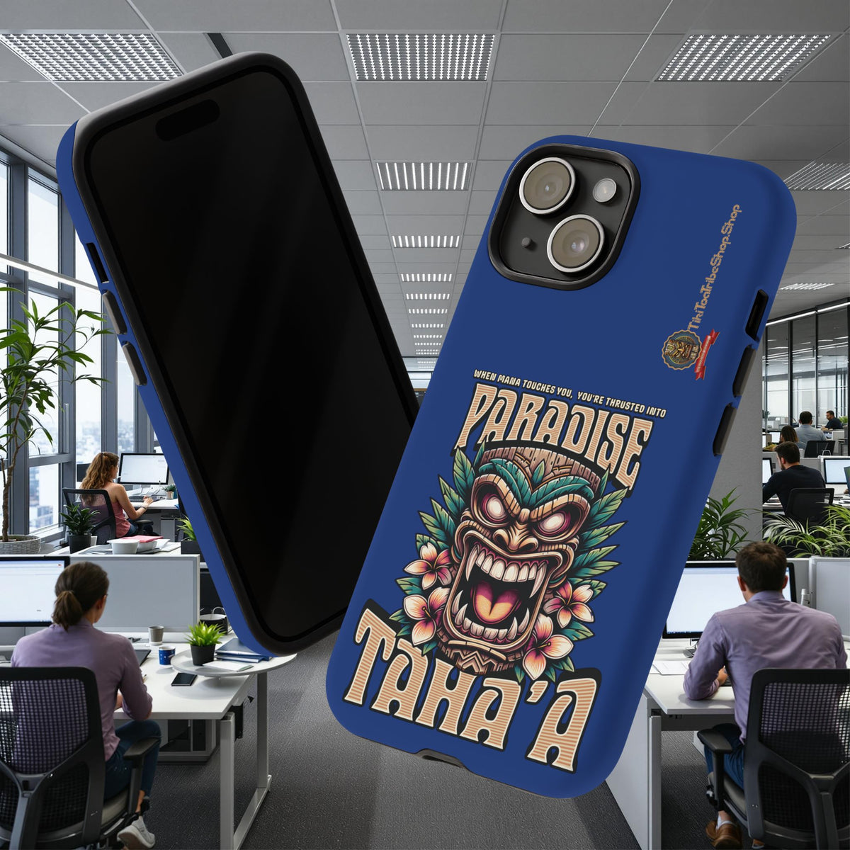 Tahaa – Coque Antichoc Premium « Tiki Féroce » | Design Tribal & Protection Maximale