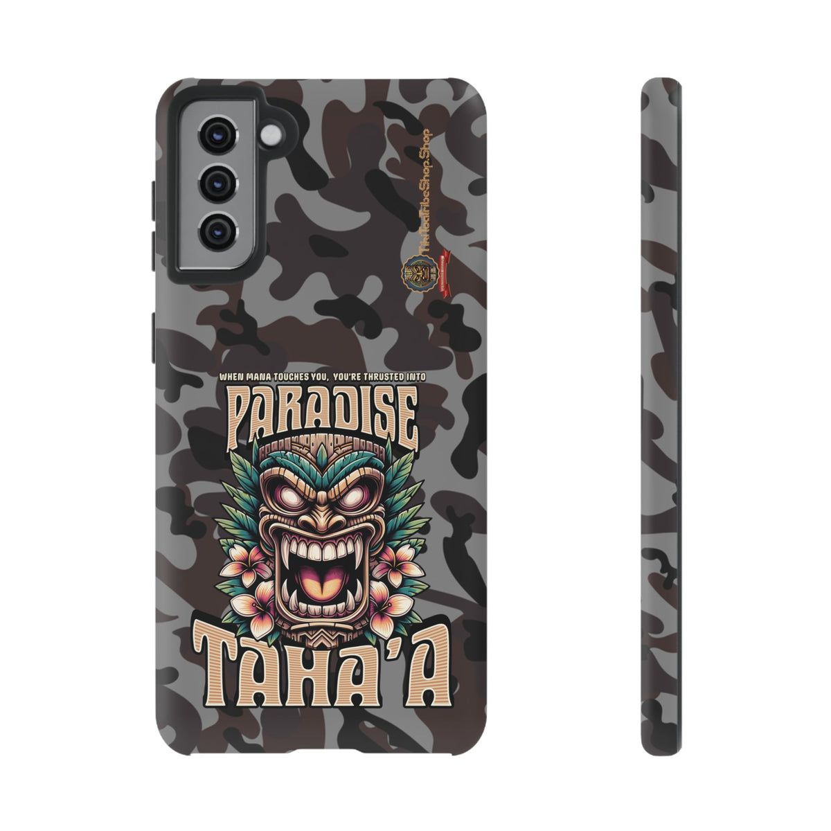 Tahaa – Coque Antichoc Premium « Tiki Féroce » | Design Tribal & Protection Maximale
