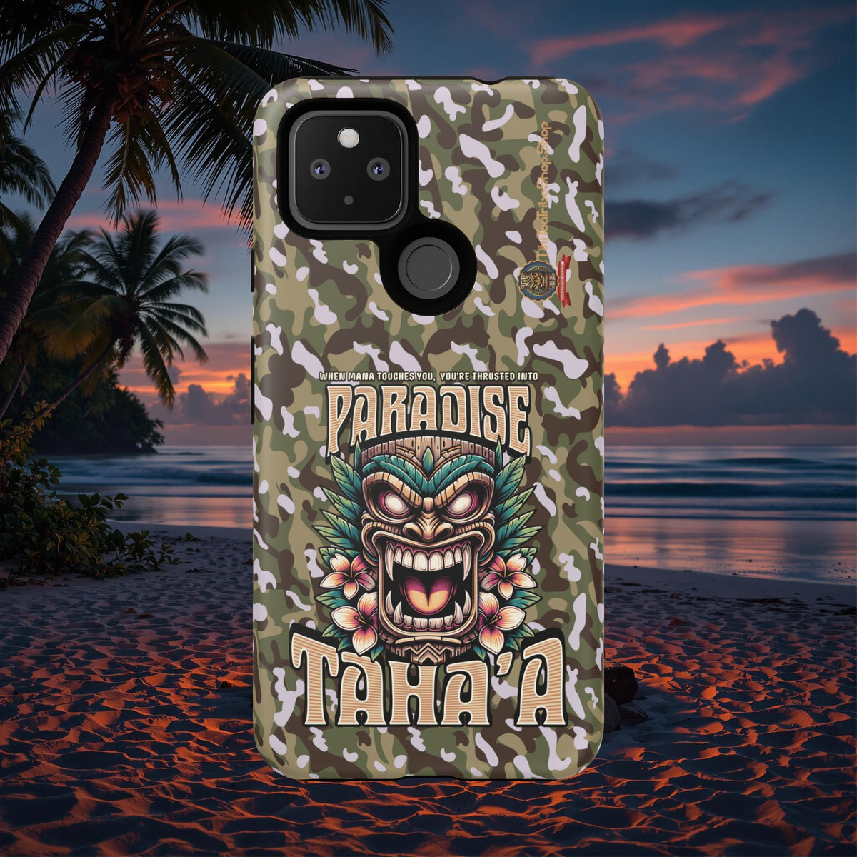 Tahaa – Coque Antichoc Premium « Tiki Féroce » | Design Tribal & Protection Maximale