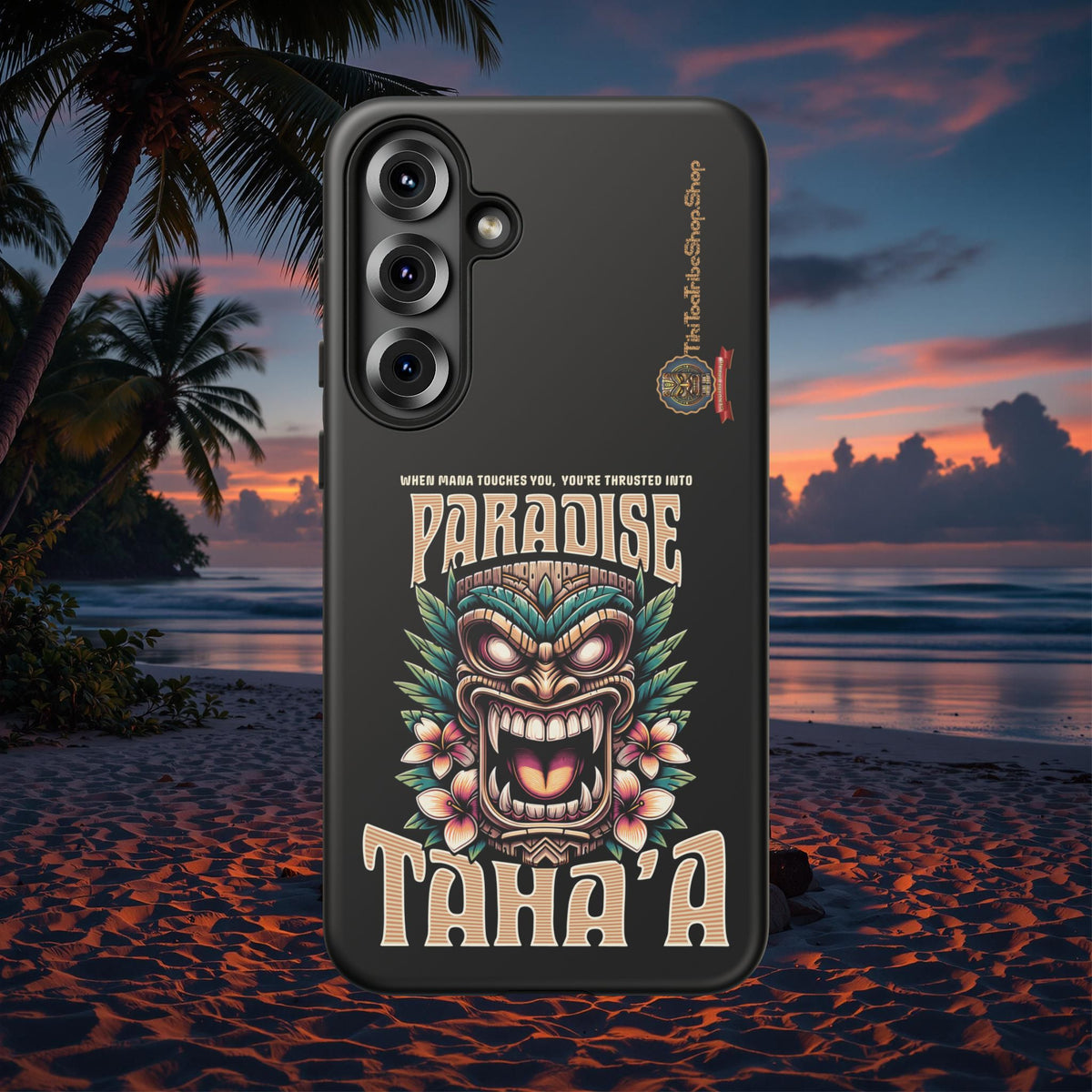Tahaa – Coque Antichoc Premium « Tiki Féroce » | Design Tribal & Protection Maximale