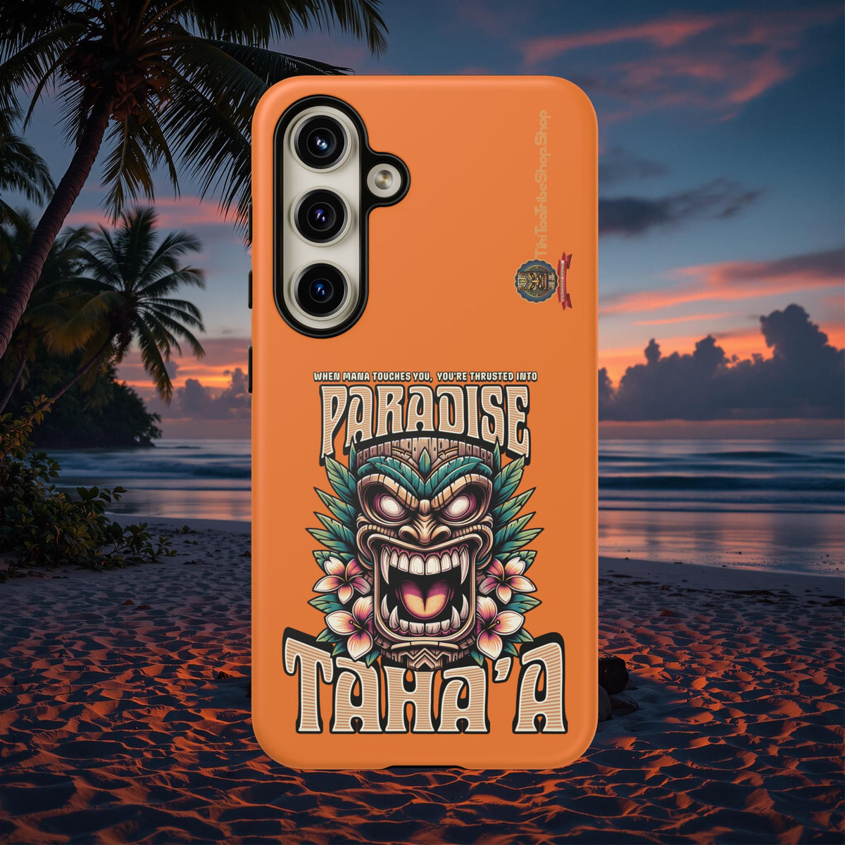 Tahaa – Coque Antichoc Premium « Tiki Féroce » | Design Tribal & Protection Maximale