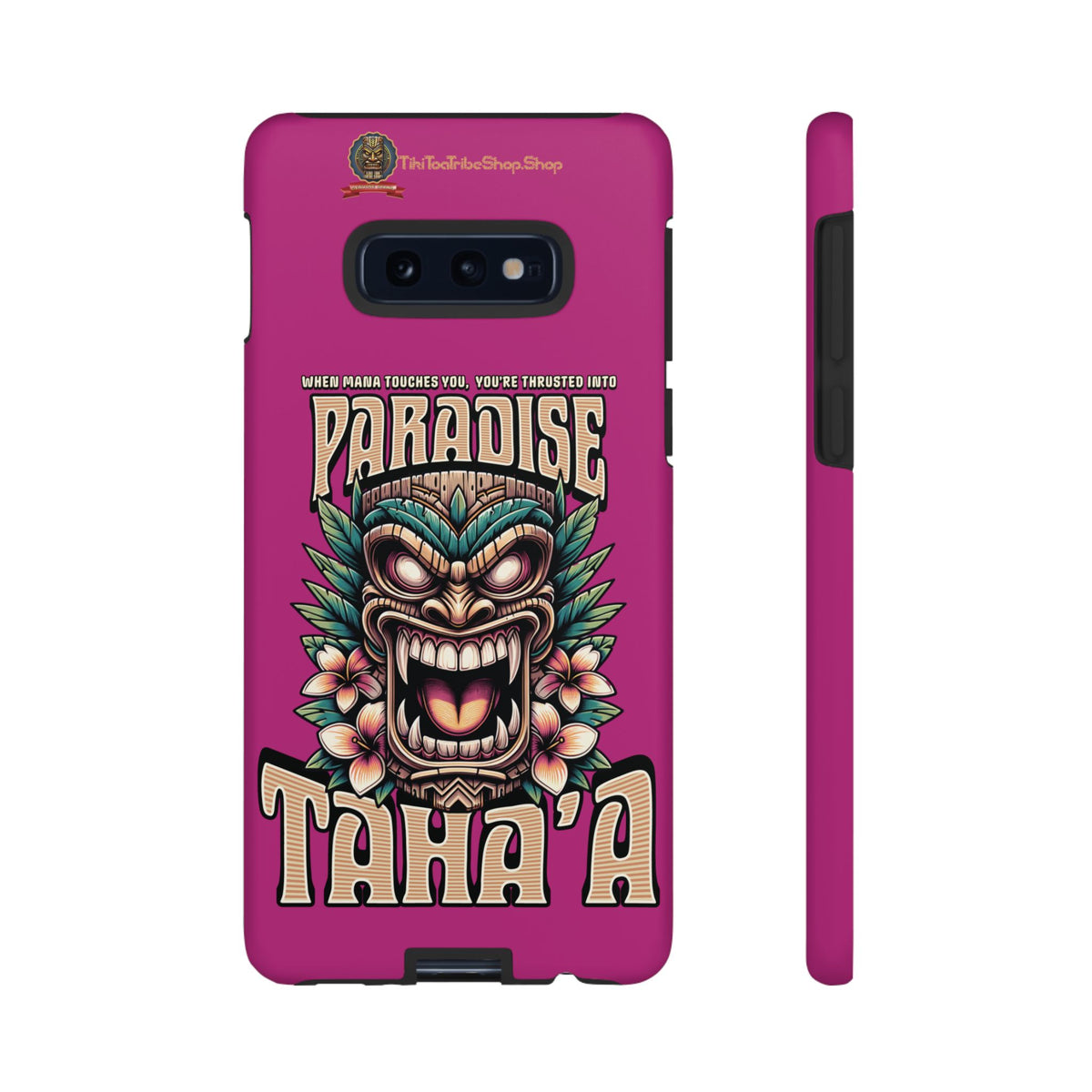 Tahaa – Coque Antichoc Premium « Tiki Féroce » | Design Tribal & Protection Maximale