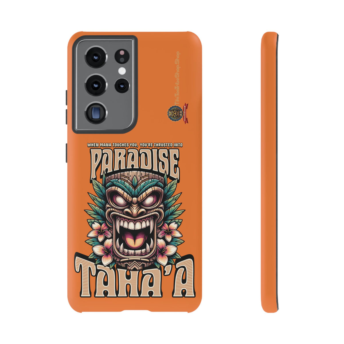 Tahaa – Coque Antichoc Premium « Tiki Féroce » | Design Tribal & Protection Maximale