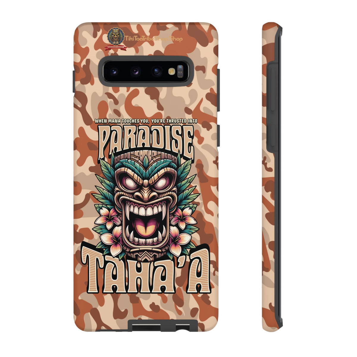 Tahaa – Coque Antichoc Premium « Tiki Féroce » | Design Tribal & Protection Maximale