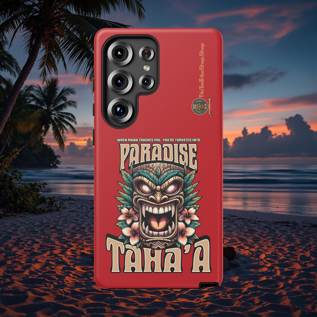 Tahaa – Coque Antichoc Premium « Tiki Féroce » | Design Tribal & Protection Maximale