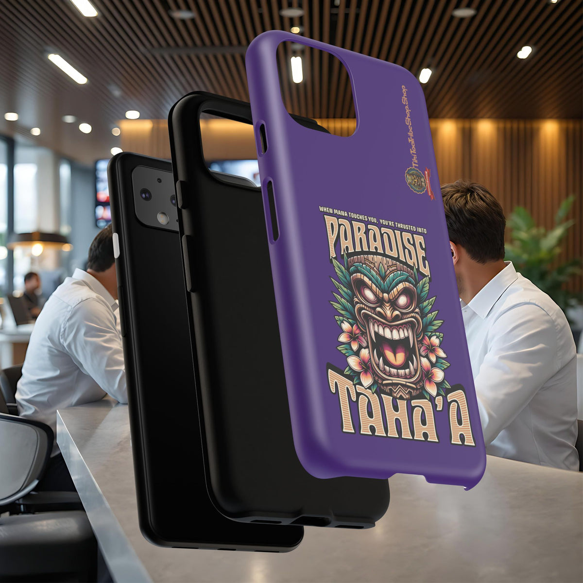 Tahaa – Coque Antichoc Premium « Tiki Féroce » | Design Tribal & Protection Maximale
