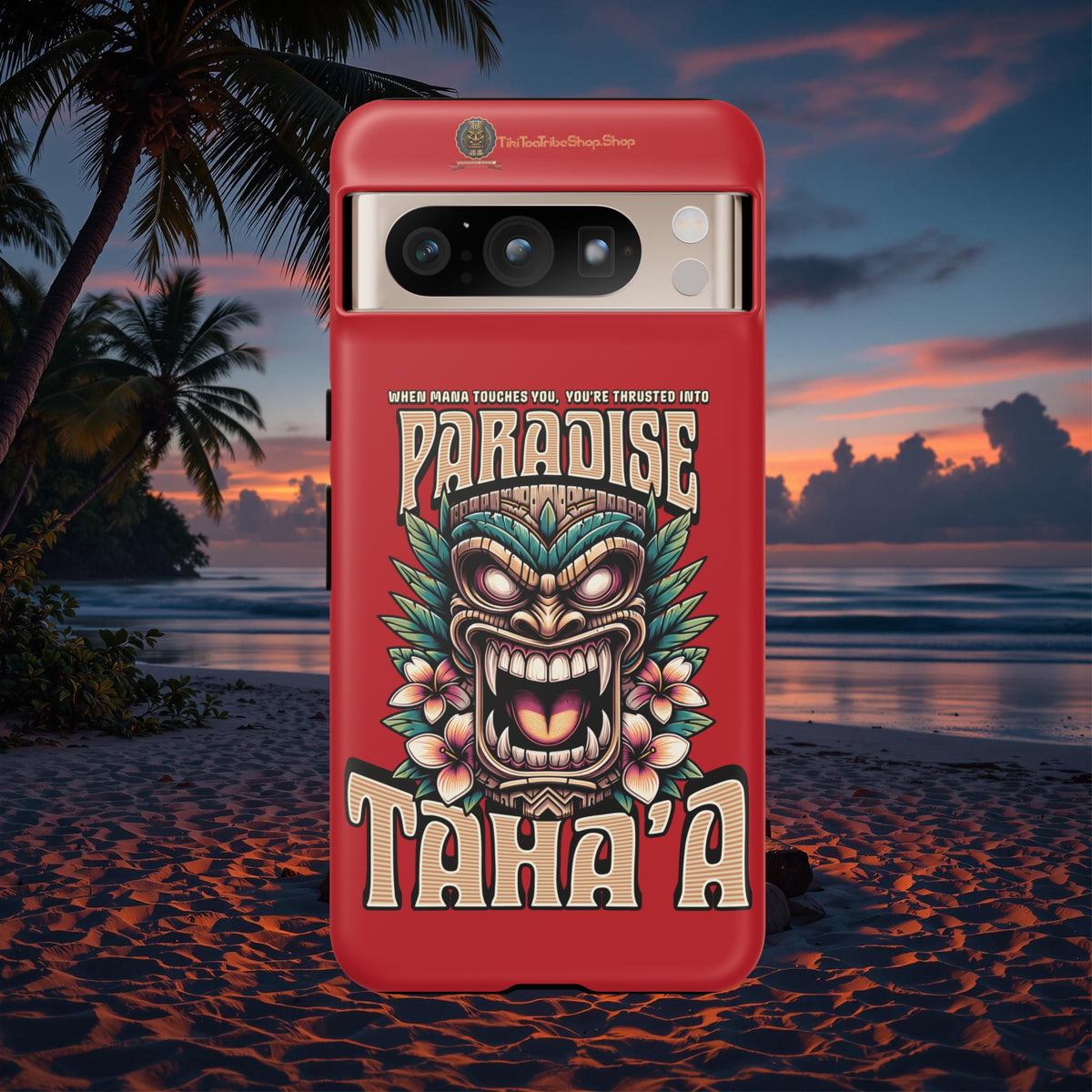 Tahaa – Coque Antichoc Premium « Tiki Féroce » | Design Tribal & Protection Maximale