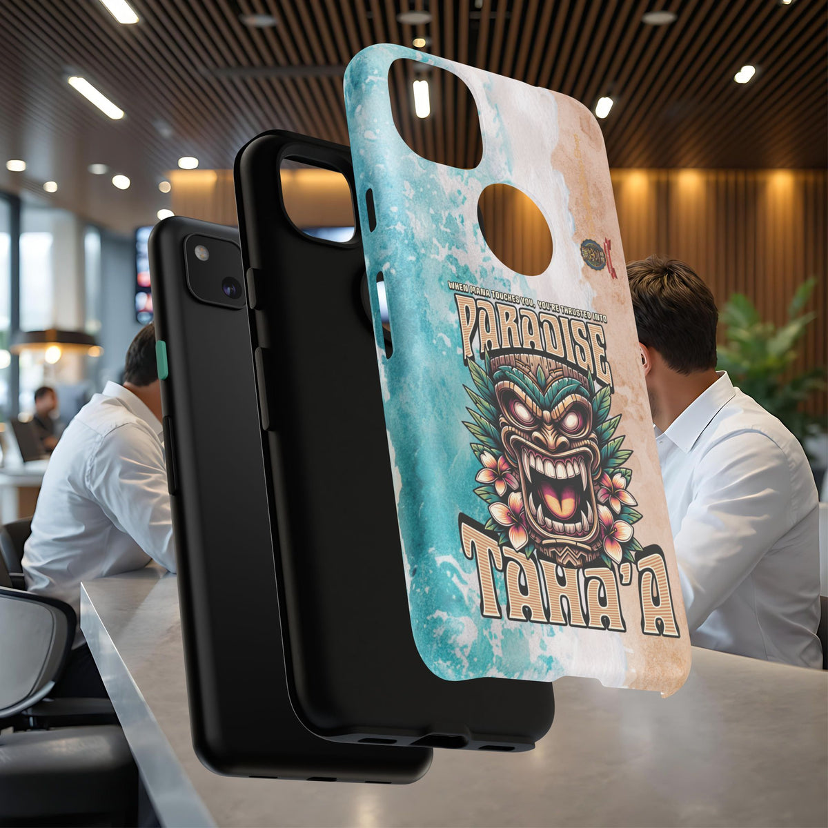 Tahaa – Coque Antichoc Premium « Tiki Féroce » | Design Tribal & Protection Maximale
