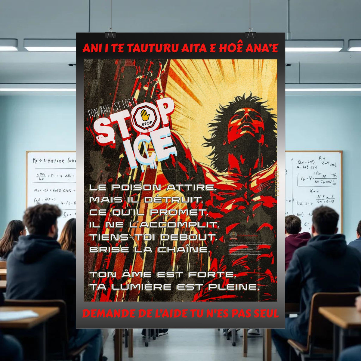 Posters Anti-ICE Polynésie – Affiches de Sensibilisation Contre la Drogue “Paruru i te ora – Brisons les chaînes de l’ICE