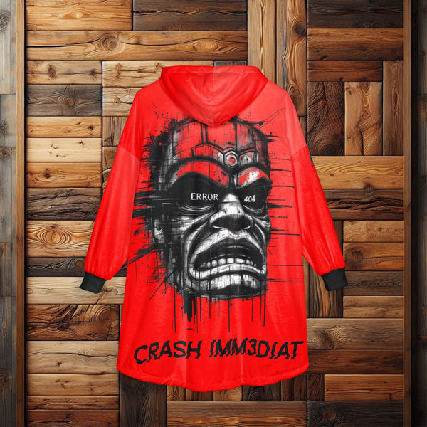 Tiki Glitch &amp; Error Hooded Fleece Blanket