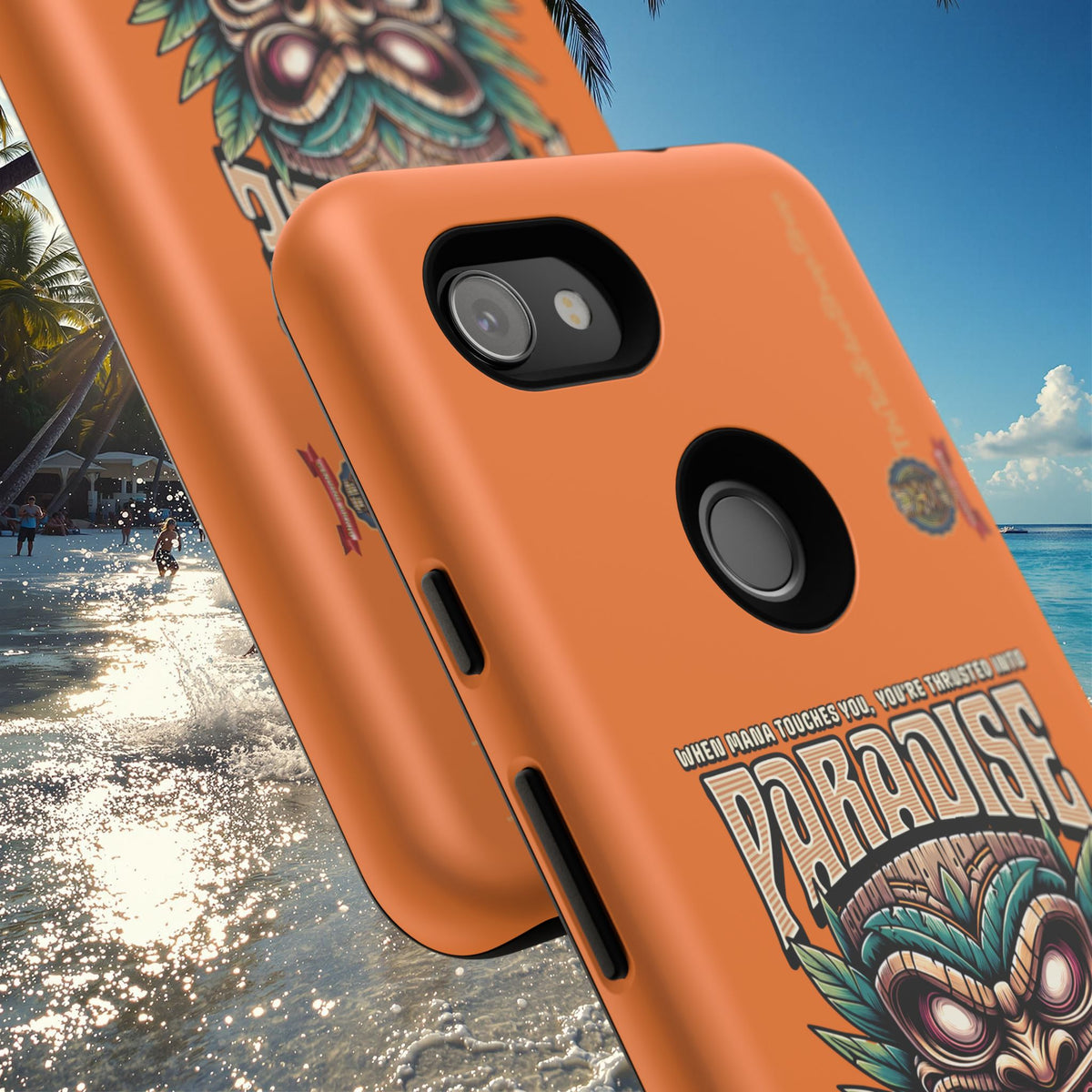 Tahaa – Coque Antichoc Premium « Tiki Féroce » | Design Tribal & Protection Maximale
