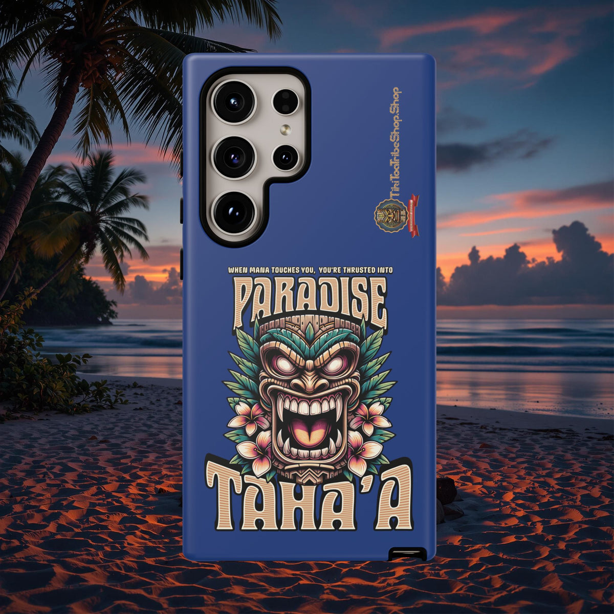 Tahaa – Coque Antichoc Premium « Tiki Féroce » | Design Tribal & Protection Maximale