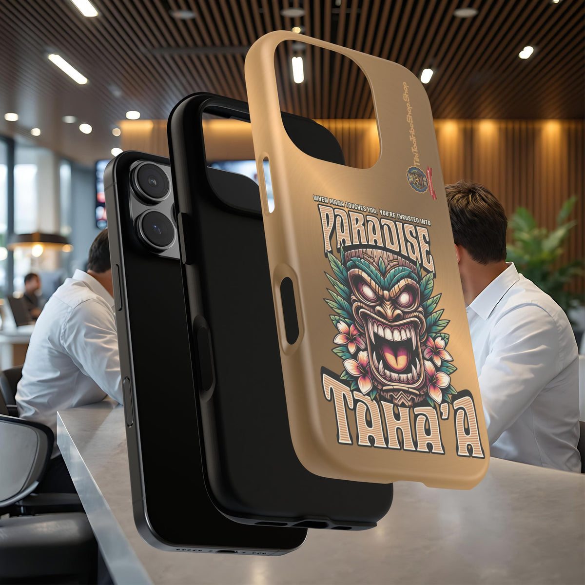 Tahaa – Coque Antichoc Premium « Tiki Féroce » | Design Tribal & Protection Maximale