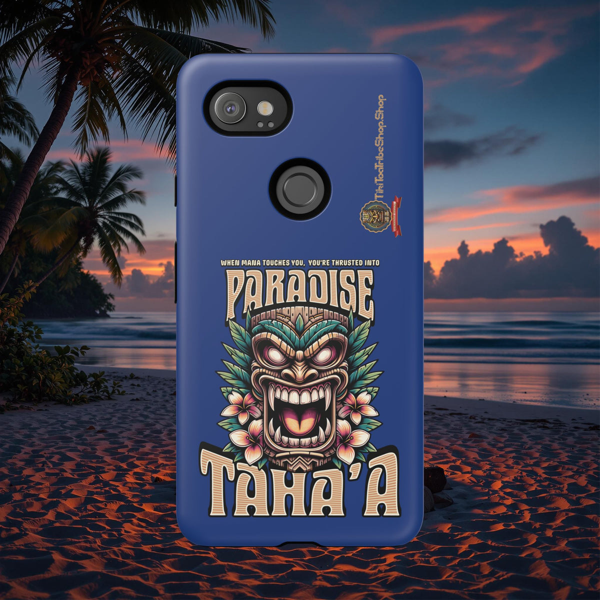 Tahaa – Coque Antichoc Premium « Tiki Féroce » | Design Tribal & Protection Maximale