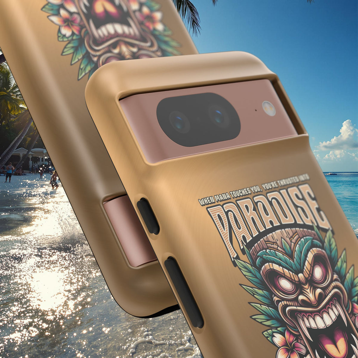 Tahaa – Coque Antichoc Premium « Tiki Féroce » | Design Tribal & Protection Maximale